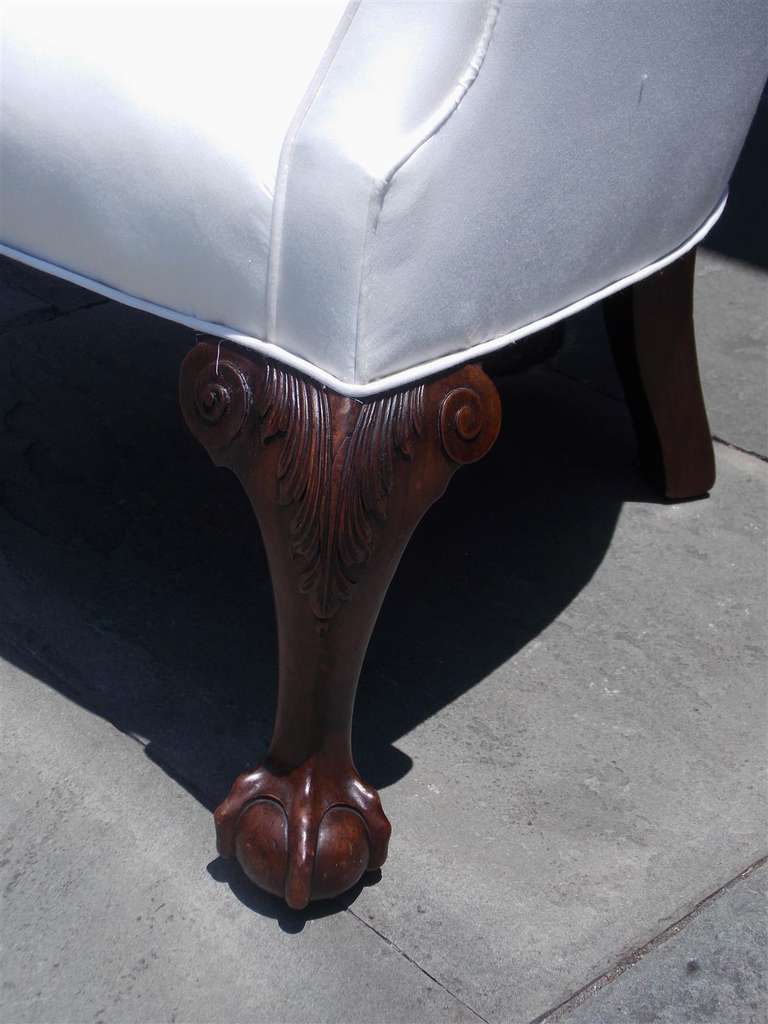 English Chippendale Mahogany Barrel Back Wing Chair, Circa 1780 1