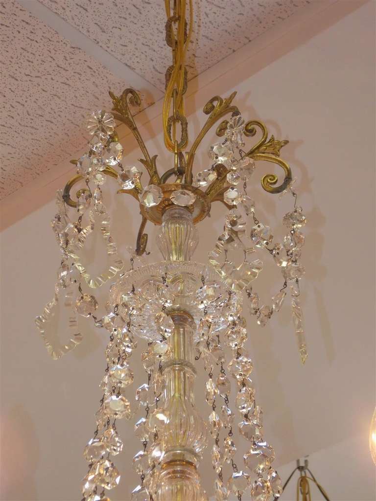  French Gilt Bronze and Crystal Fifteen Light Chandelier. Circa 1815 In Excellent Condition In Hollywood, SC