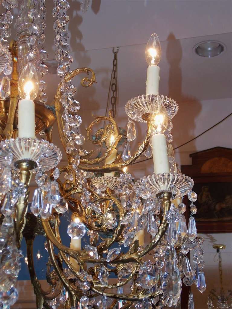  French Gilt Bronze and Crystal Fifteen Light Chandelier. Circa 1815 2