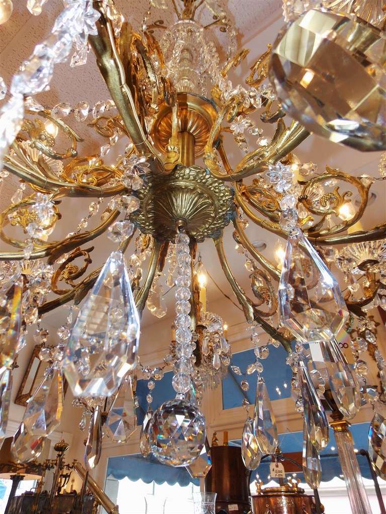  French Gilt Bronze and Crystal Fifteen Light Chandelier. Circa 1815 3