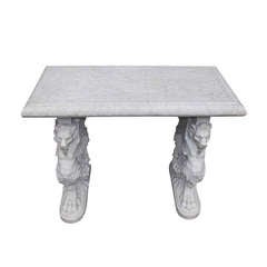 Antique Italian Hand Carved Marble Griiffon Table. Circa 1750