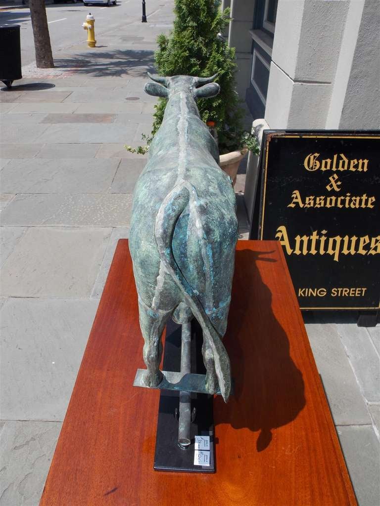 American Copper & Gilt Full Bodied Cow Weathervane, Cushing & White. C. 1880 3