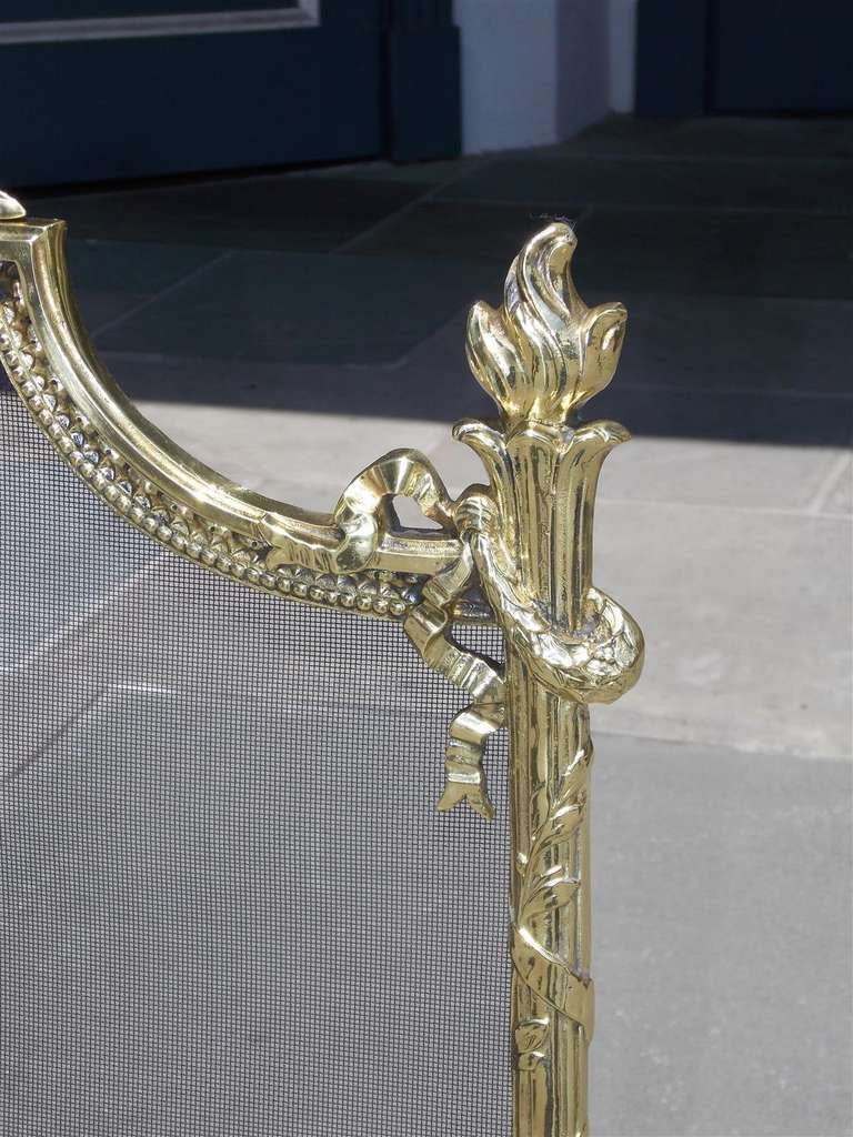 French Brass Decorative Floral Fire Screen 3