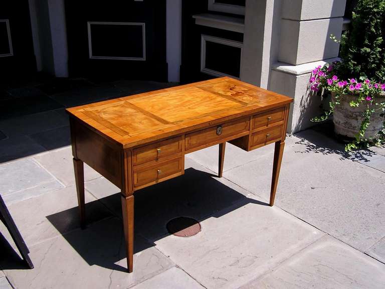 Mid 19th Century Italian Fruit Wood and Exotic Inlaid Writing Desk In Excellent Condition In Hollywood, SC