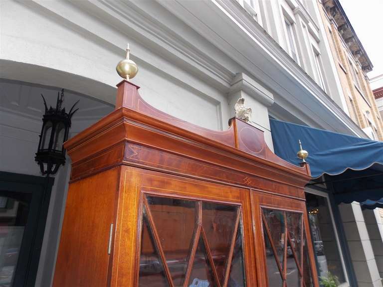 18th Century and Earlier Charleston Mahogany Fall Front Secretary With Bookcase. Circa 1790