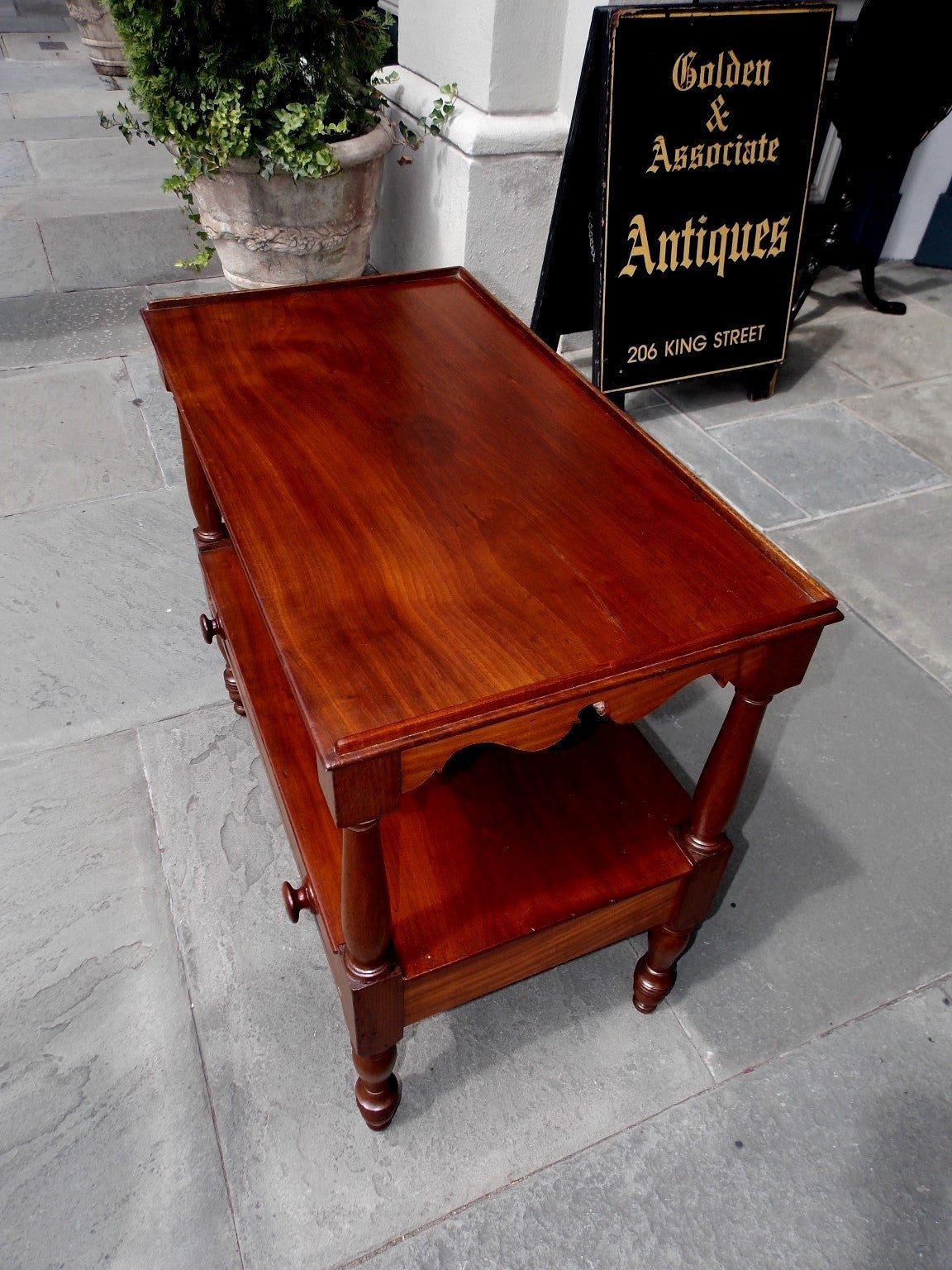American Colonial American Walnut Two Tier One-Drawer Server, Circa 1820 For Sale