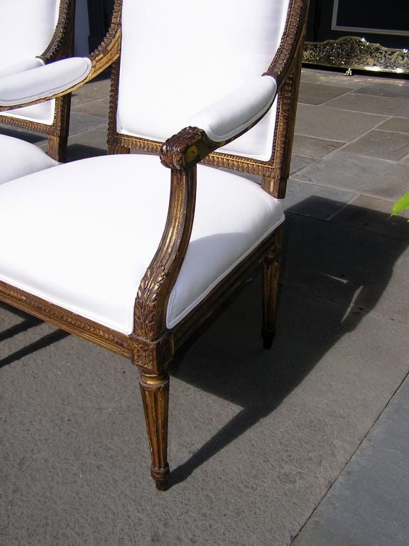 Set of Four French Gilt Arm Chairs For Sale 2