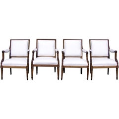 Set of Four French Gilt Arm Chairs