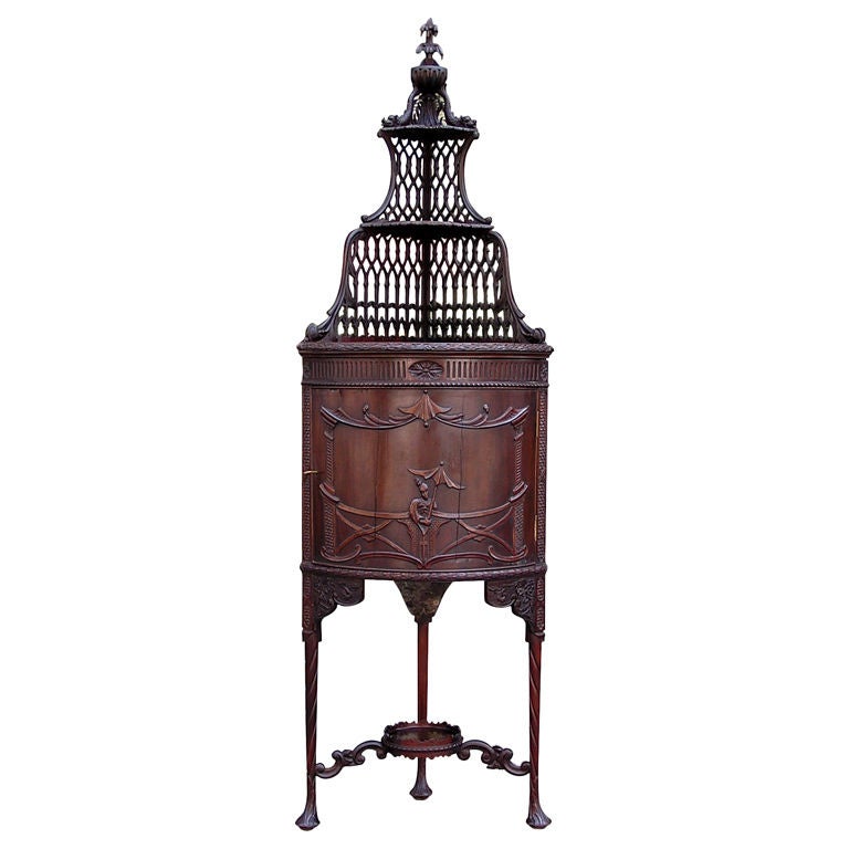 Irish Mahogany Corner Cabinet