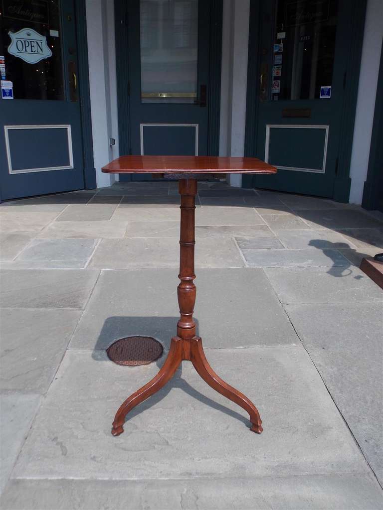 19th Century American Mahogany Tilt Top Candle Stand, Circa 1810