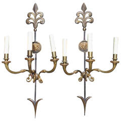 Pair of English Regency Style Arrow Sconces, Circa 1860 5