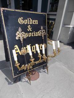 Pair of English Regency Style Arrow Sconces, Circa 1860