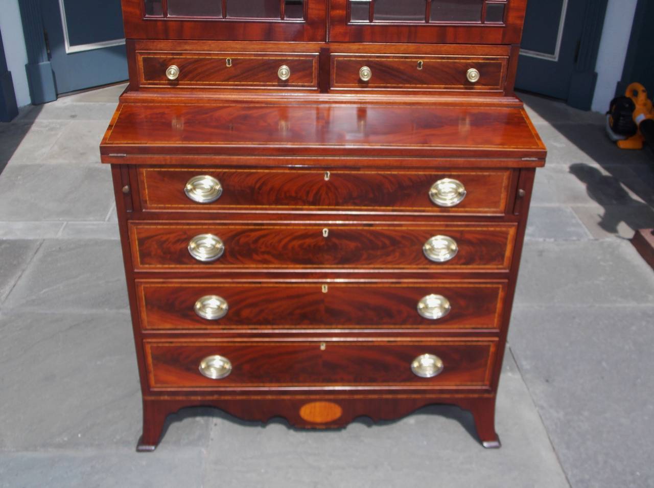 American Hepplewhite Secretary with Bookcase, Boston, Circa 1850 2