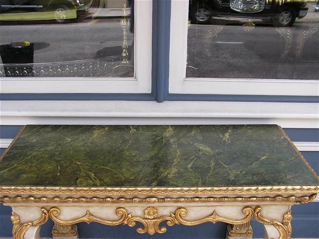 Hand-Carved Italian Gilded and Painted Console For Sale