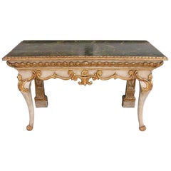 Antique Italian Gilded and Painted Console