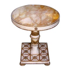 Italian Gilt Marble Top Pedestal Table