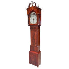 Antique American Mahogany Inlaid Tall Case Clock, NJ, Circa 1780