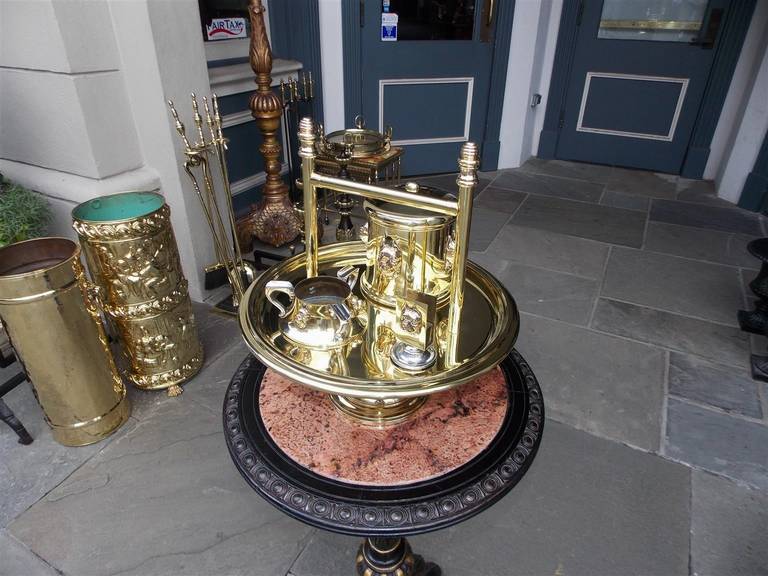 American Brass and Nickel Silver Humidor Set. Early 20th Century 3