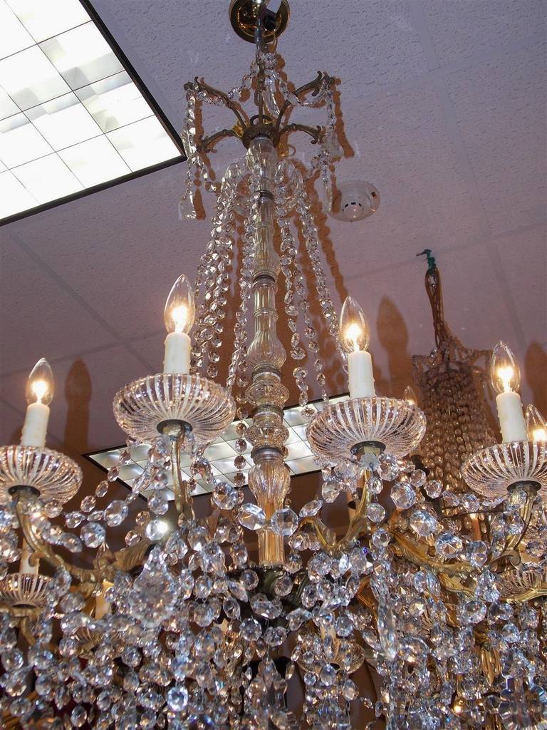 French Gilt Bronze and Crystal Chandelier. Circa 1820 1