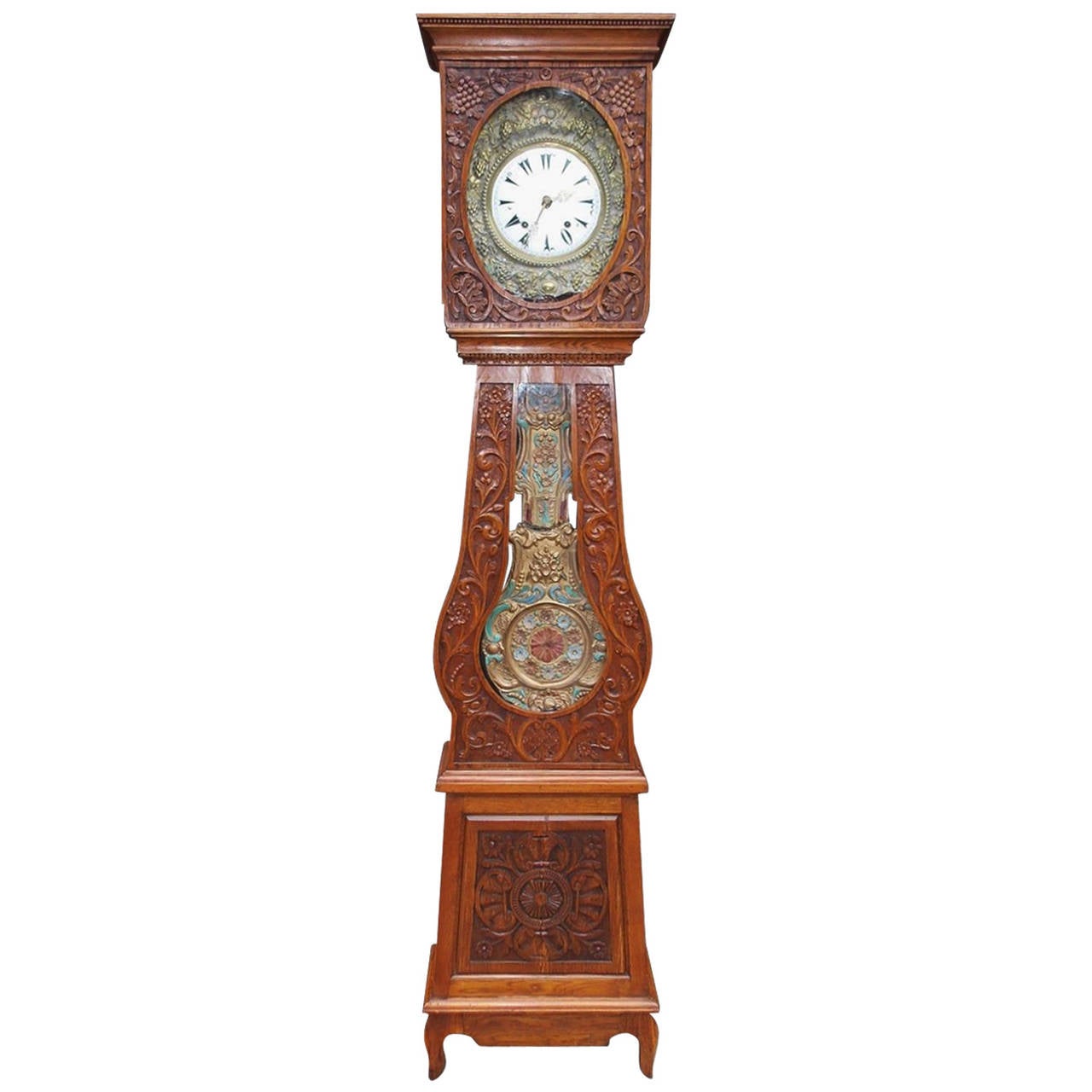 French Morbier Oak Tall Case Clock Morbier, Circa 1820 at 1stDibs