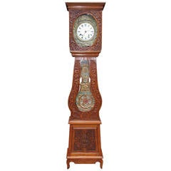 French Morbier Oak Tall Case Clock Morbier, Circa 1820
