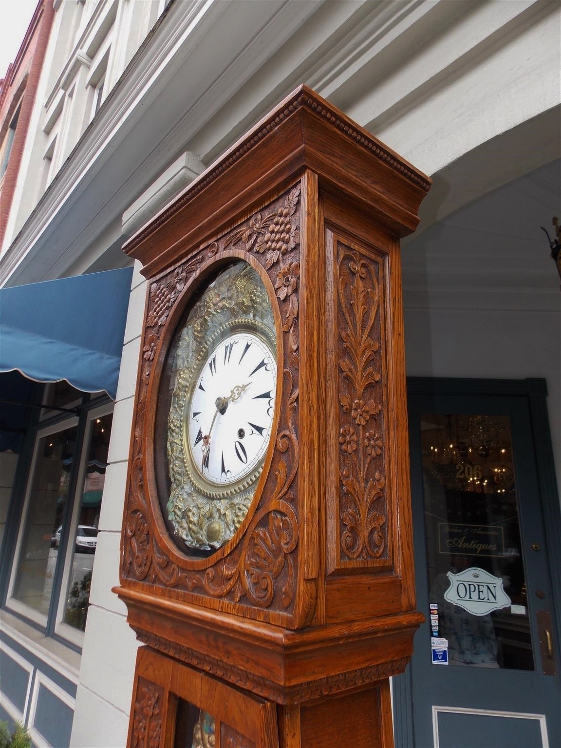 French Morbier Oak Tall Case Clock Morbier, Circa 1820 1