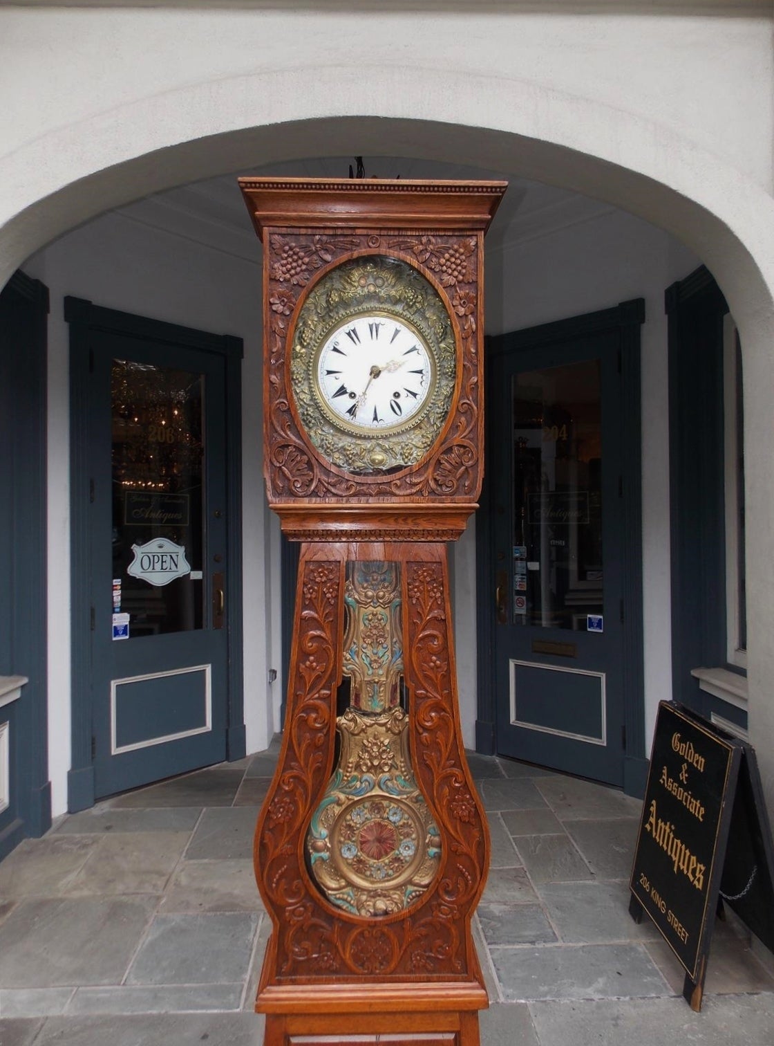 French Morbier Oak Tall Case Clock Morbier, Circa 1820 In Excellent Condition In Hollywood, SC