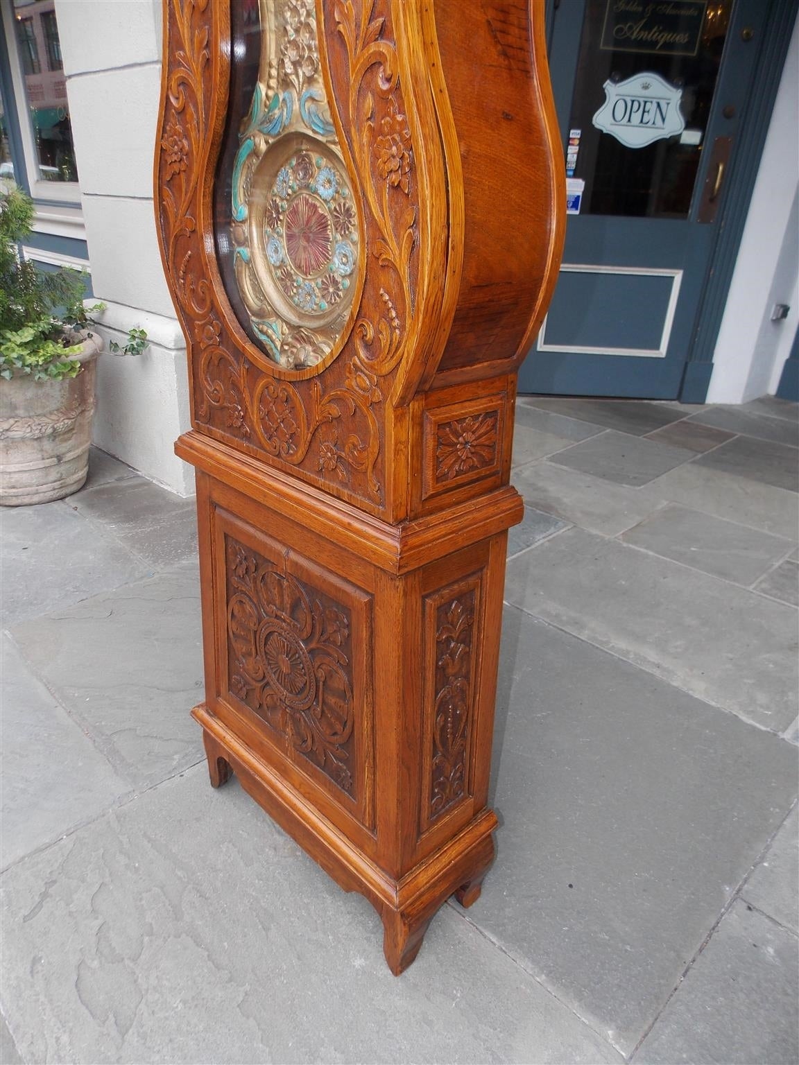 French Morbier Oak Tall Case Clock Morbier, Circa 1820 4