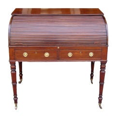 English Mahogany Tambour Sheraton Desk 6