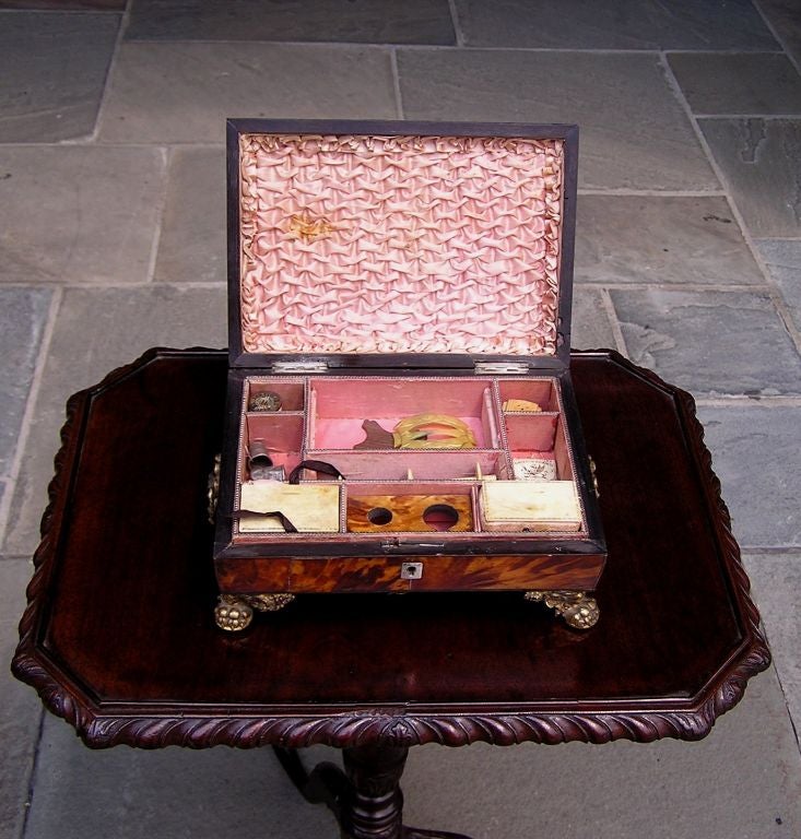 English Tortoise Shell Sewing Box 6