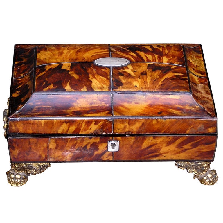 English Tortoise Shell Sewing Box