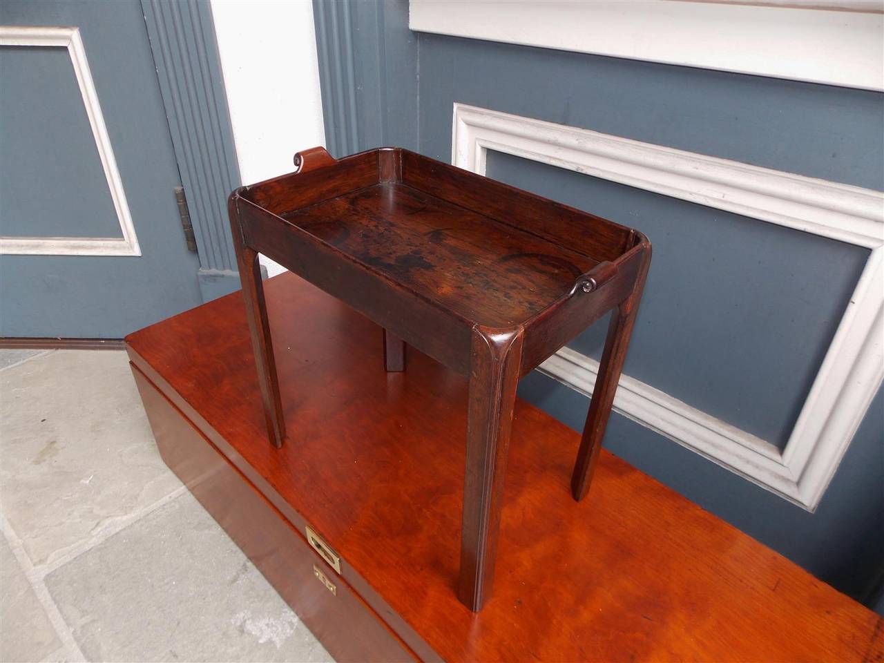 English Chippendale Mahogany Tray Table, Circa 1770 For Sale 1