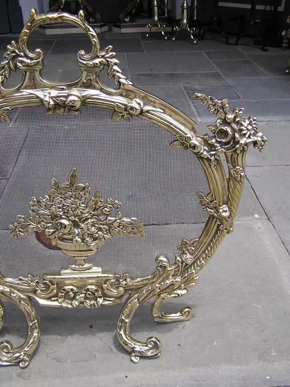 French Brass Floral Screen 2