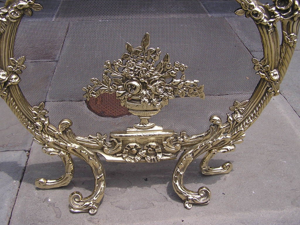 French Brass Floral Screen 3