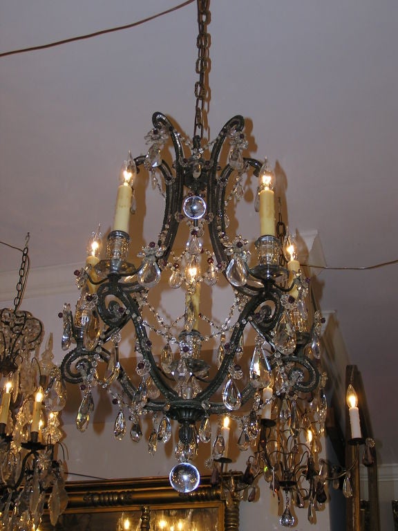 Maison Bagues  Bronze and Crystal Chandelier For Sale 4