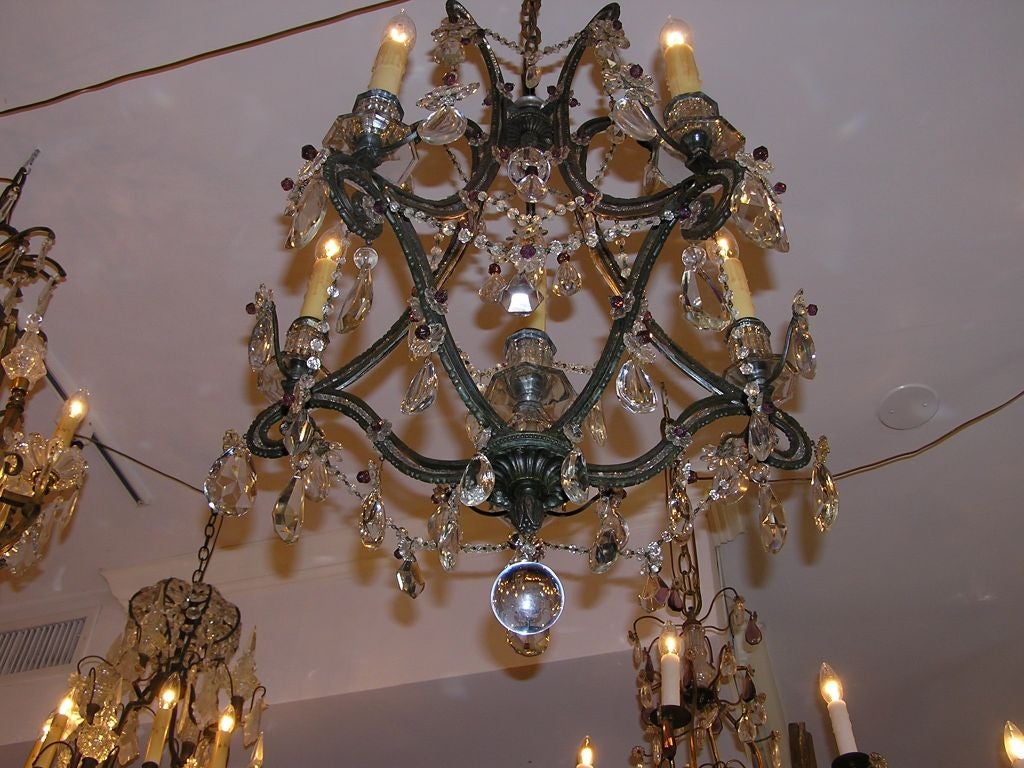 Maison Bagues  Bronze and Crystal Chandelier For Sale 1