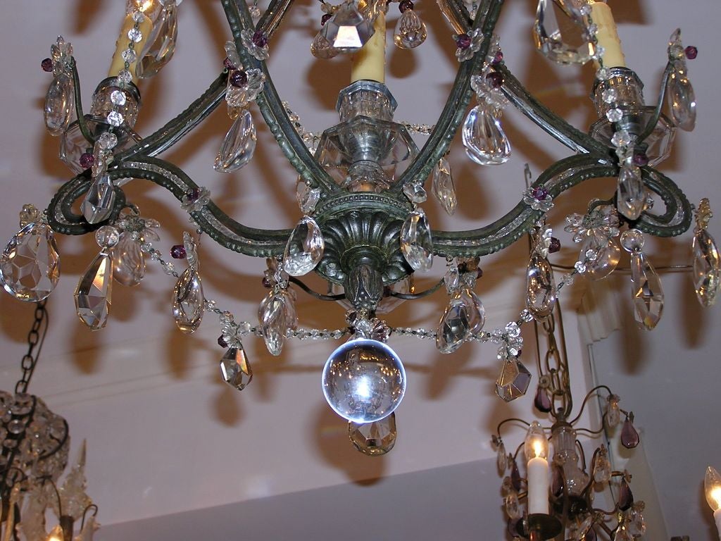 Maison Bagues  Bronze and Crystal Chandelier For Sale 2