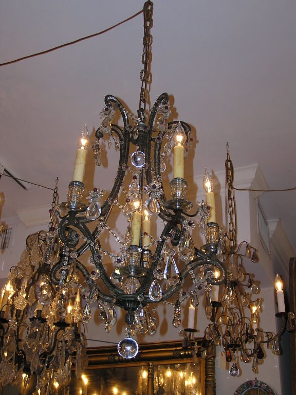 Maison Bagues  Bronze and Crystal Chandelier For Sale 3