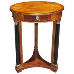 Italian Walnut and Ebonized Ormolu Pedestal Table