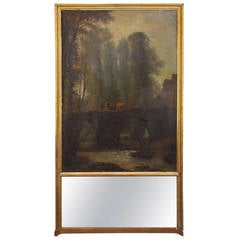 French Gilt Trumeau Wall Mirror. Circa 1810