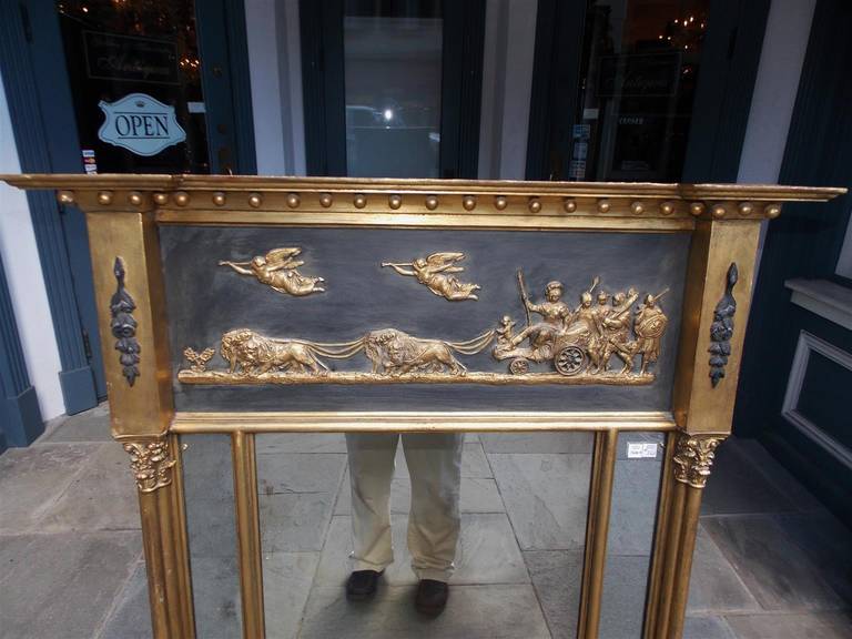 Specchio da parete federale classico inglese in legno intagliato e gesso, circa 1780 In condizioni ottime in vendita a Charleston, SC