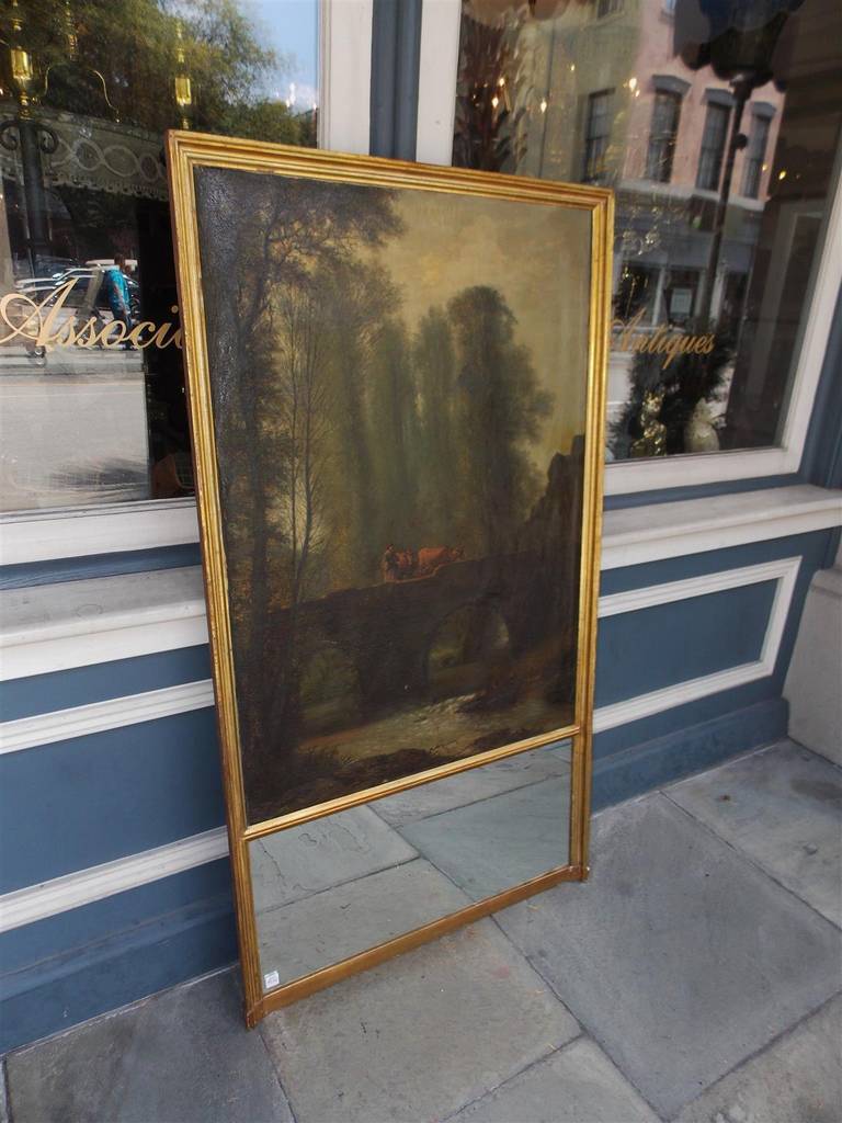 French Gilt Trumeau Wall Mirror. Circa 1810 In Excellent Condition In Hollywood, SC
