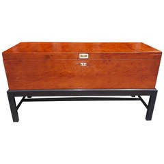 Antique American Cherry Military Campaign Box on Stand, Circa 1820