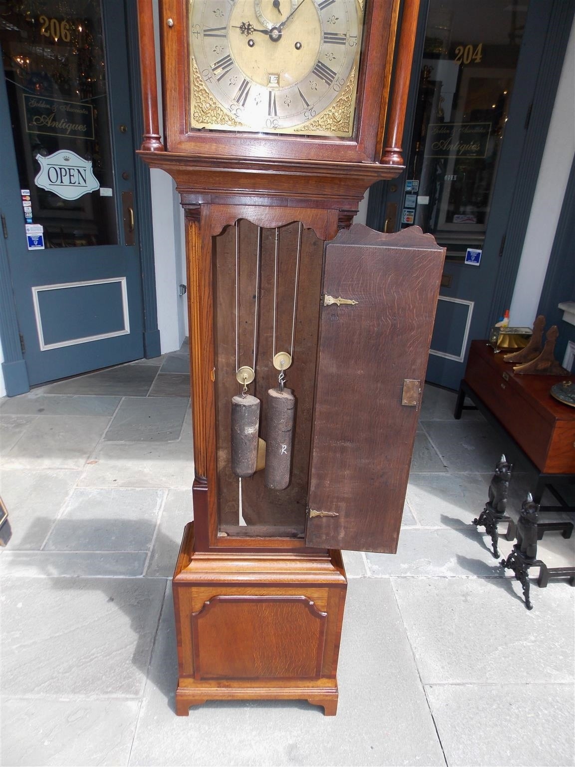 English Chestnut and Mahogany Tall Case Clock. John Coates, London, Circa 1750 In Excellent Condition For Sale In Hollywood, SC