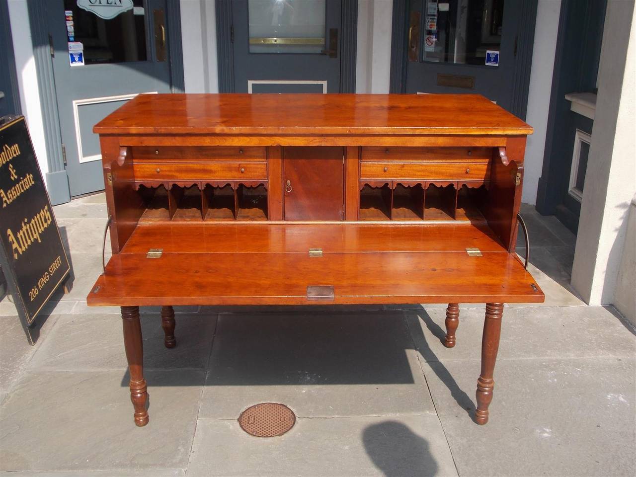 American Sheraton Cherry Hunt Board with Desk, Circa 1820 For Sale 2