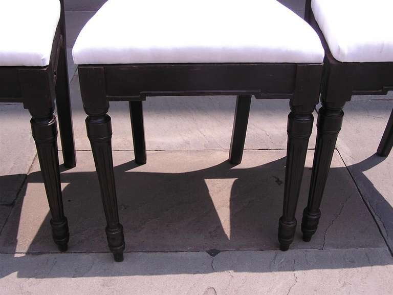 19th Century Set of Four Italian Mahogany Side Chairs, Circa 1820 For Sale