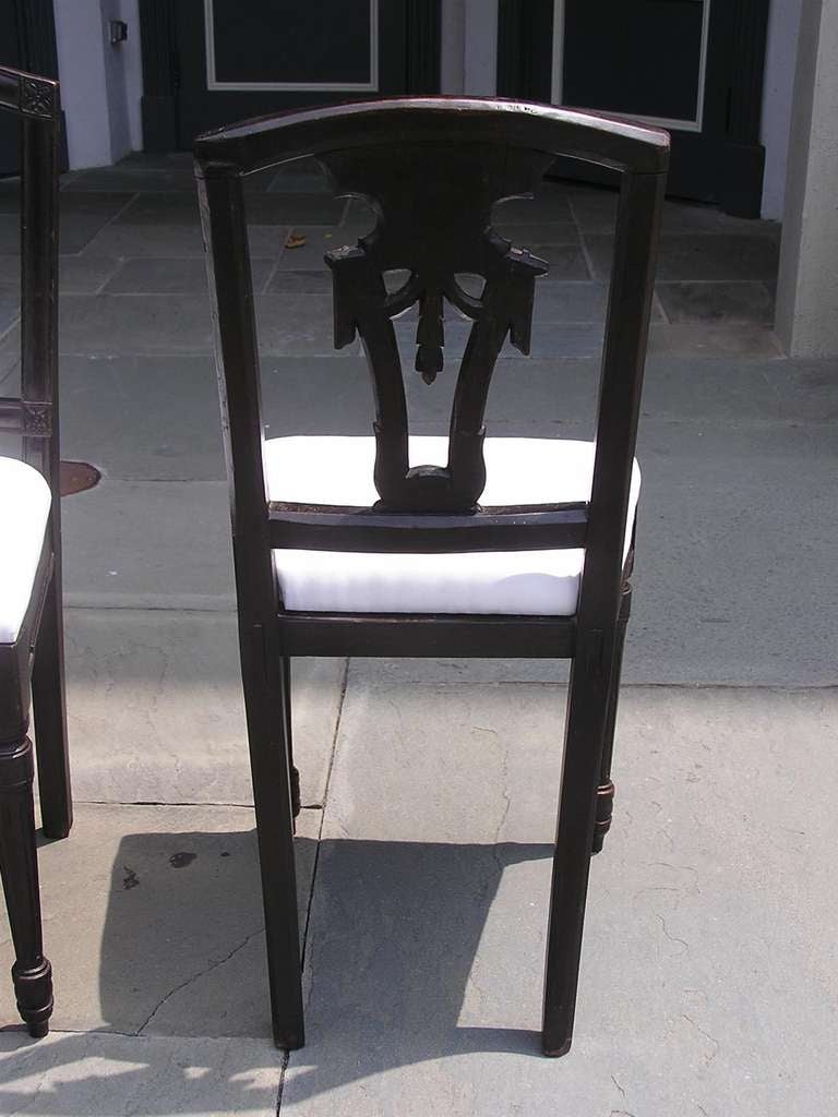 Set of Four Italian Mahogany Side Chairs, Circa 1820 For Sale 4