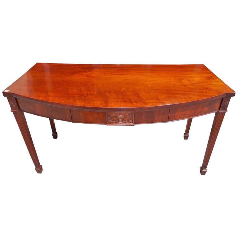English Mahogany Bow Front Server For Sale