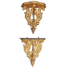 Pair of Italian Gilt Wall Brackets. Circa 1820 8
