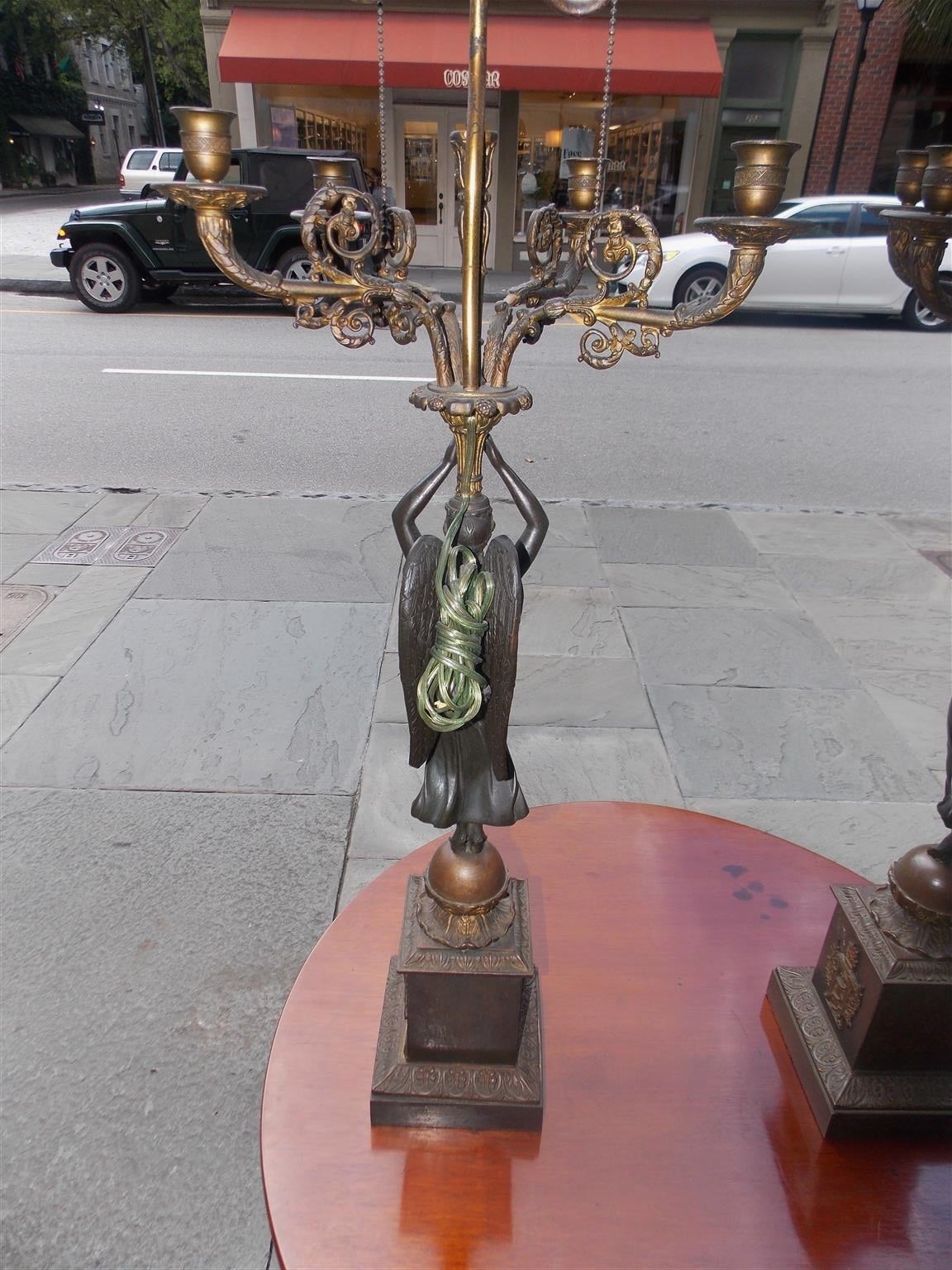 Pair of French Gilt Bronze Angelic Figural Candelabras, Circa 1820 For Sale 3